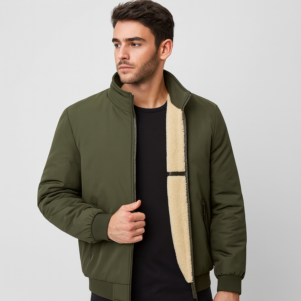Erik | Warme Fleecejacke für Herren - Hoher Kragen - Komfort