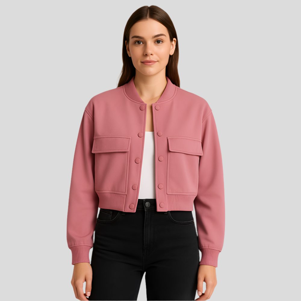 Pehmeä beige pilot jacket naisille - Mukava rento tyyli