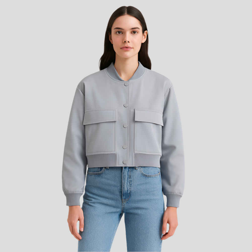 Pehmeä beige pilot jacket naisille - Mukava rento tyyli