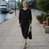 Women's Midi Dress | Knit Dress, Bodycon | Draped Collar