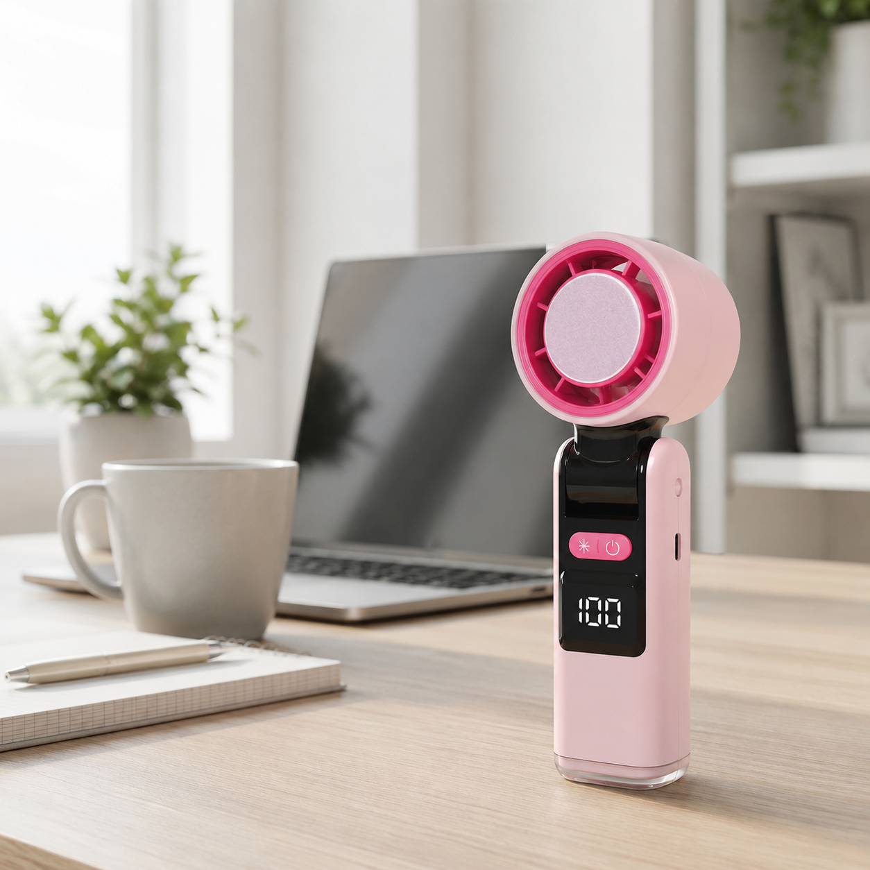 Tragbarer Handventilator mit digitaler Anzeige 100 Geschwindigkeiten – Cooliox