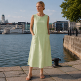 Hihaton mekko | Naisten taskullinen rento malli | Kesäiseen arkipukeutumiseen