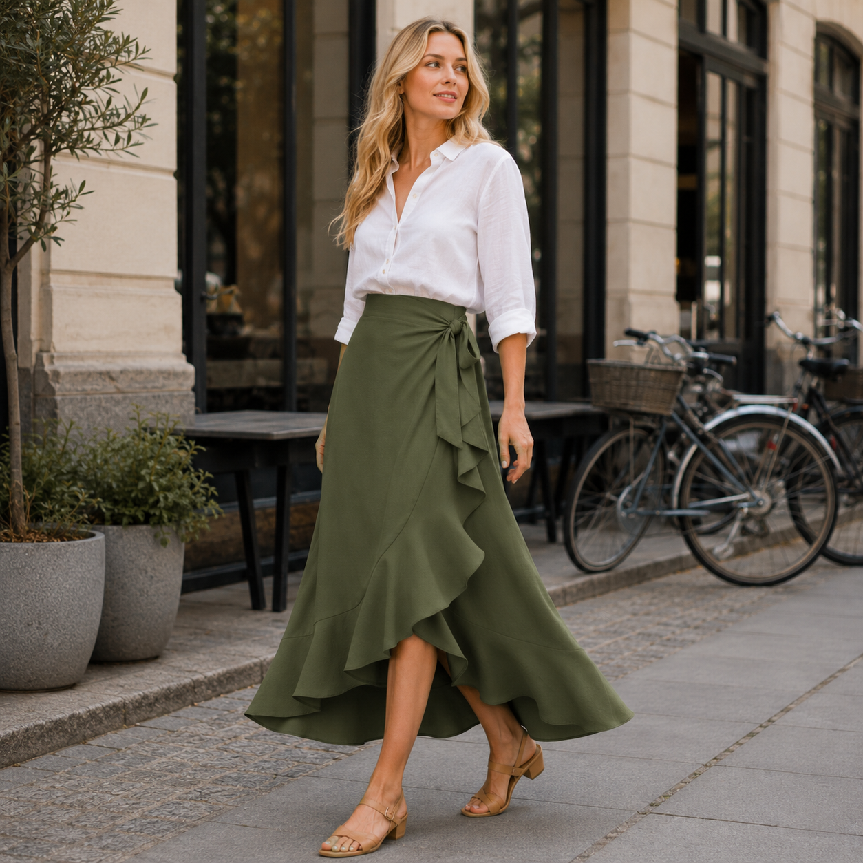 Dámská šustivá sukně | Plynulá, elegantní | Perfektní na teplé dny