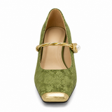 Dames sandalen met vierkante neus decoratief