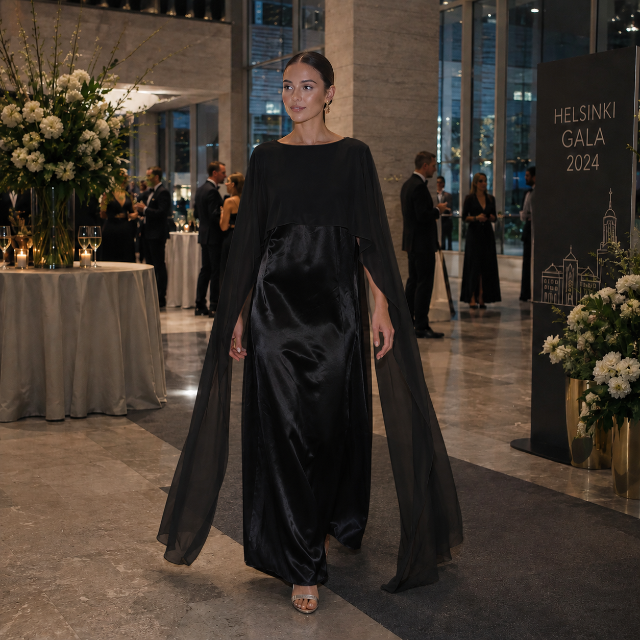 Long Satin Dress | Women's Elegant Luxurious Style | For Party and Evening Wear