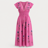 Boho mekko brodeerauksella puuvillasekoite kevyt