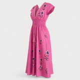 Boho mekko brodeerauksella puuvillasekoite kevyt
