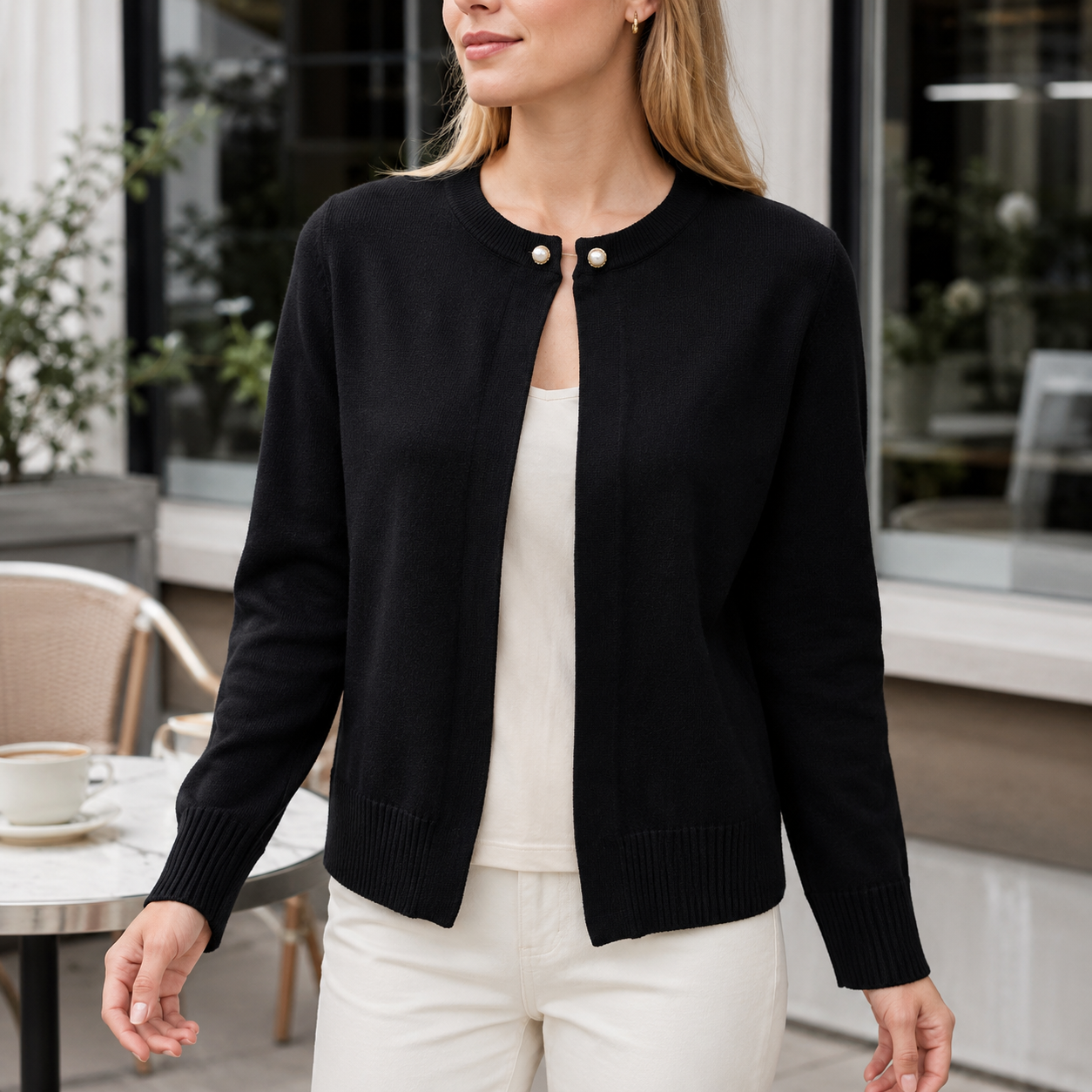 Dame Kort Cardigan - Elegant - Behagelig - Alsidig - Stilfuldt Valg