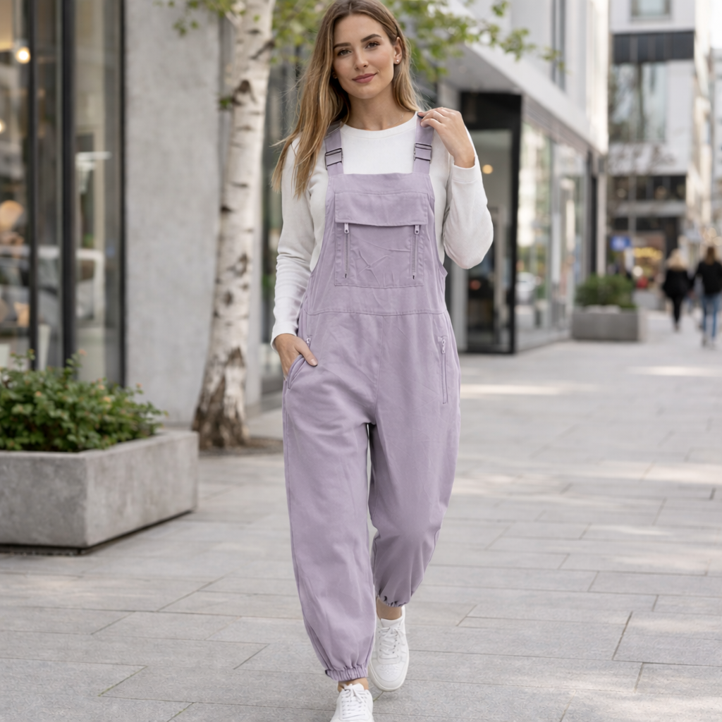 Naisten Retro Jumpsuit – Leveälahkeiset Haalarit