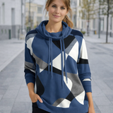 Magda - Naisten Geometrinen Huppari Rento Tyyli
