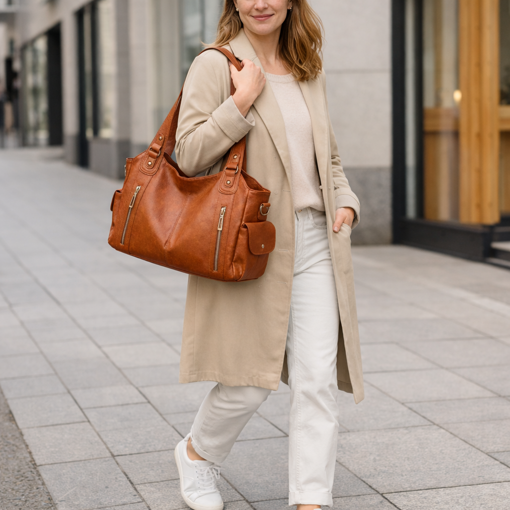 Amber - Vegaaninahkainen Olkalaukku Naisille