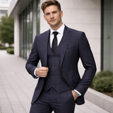 Miesten Kolmiosainen Puku – Slim Fit Ruutukuvio