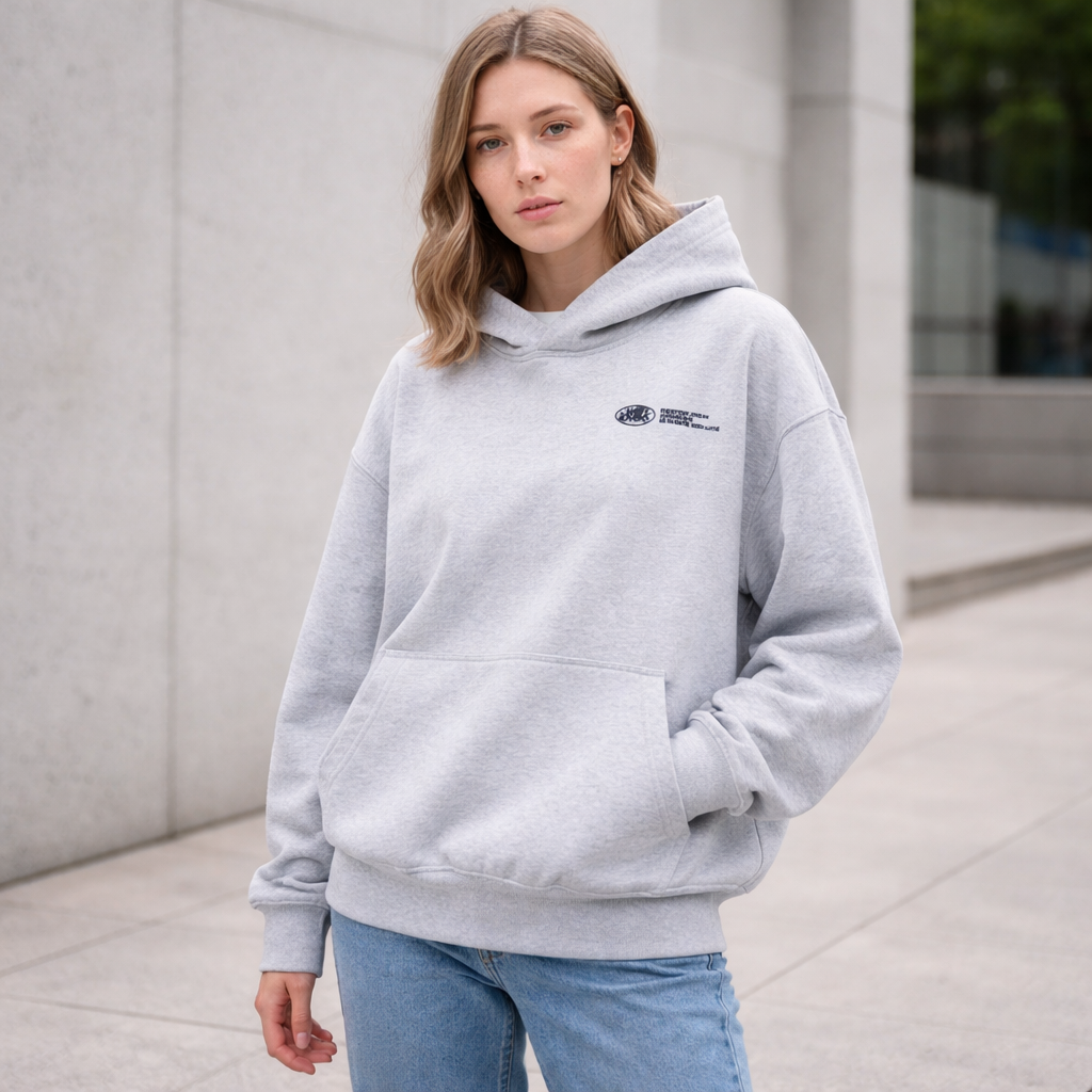 Ylisuuri huppari jossa on takapainatus – unisex-huppari