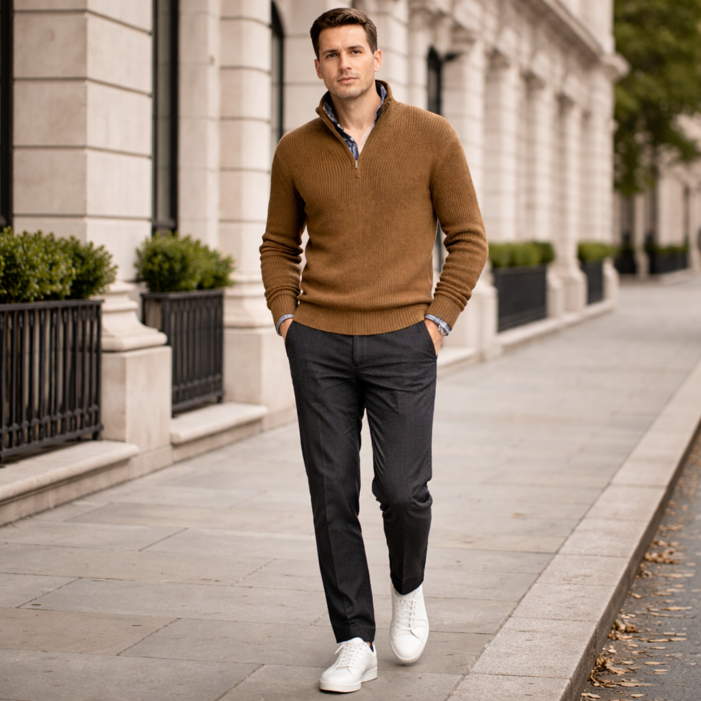 Miesten neulesweater | Neljännesvetoketju | Talvikerros