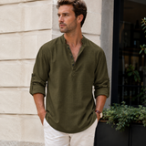 Herre hørskjorte | Åndbar skjorte med krave, let casual-stil