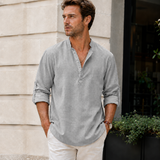 Herre hørskjorte | Åndbar skjorte med krave, let casual-stil