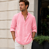 Herre hørskjorte | Åndbar skjorte med krave, let casual-stil