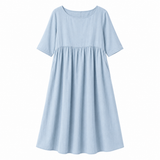 Pellavamekko | Taskullinen Maxi Mekko, Väljä | Rennon Tyylikäs