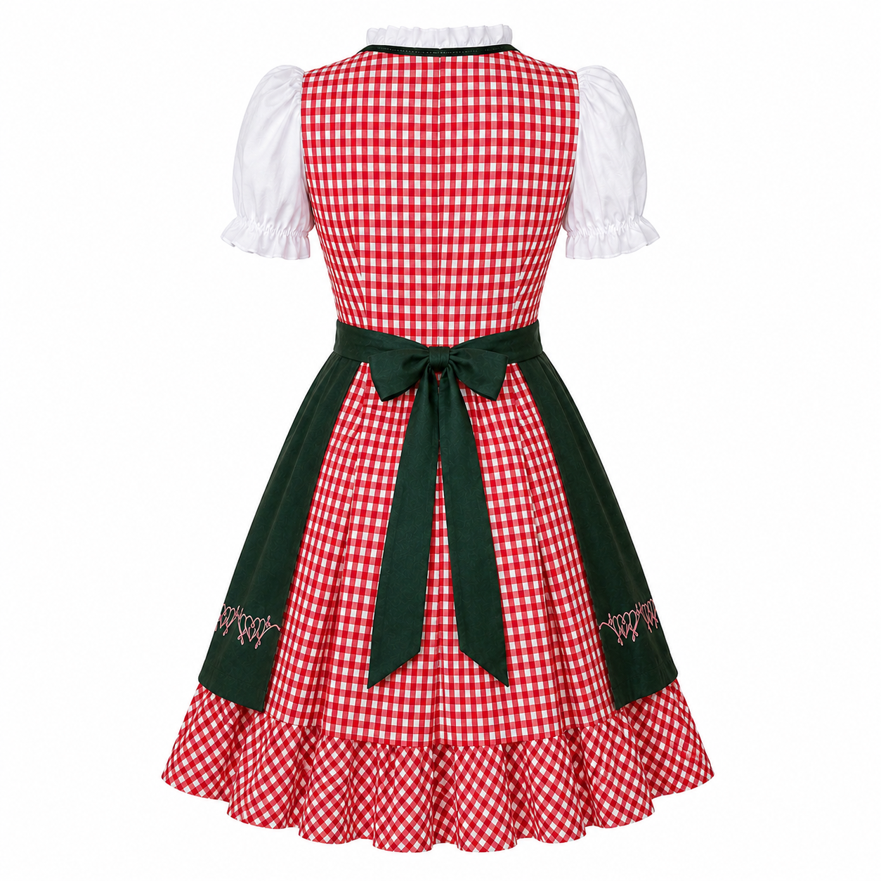 Dirndl Mekko | Naisten Oktoberfest Asu, Ruudullinen | Baijerilainen Juhlamekko