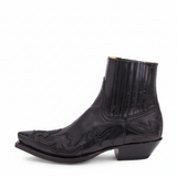 Unisex nahka cowboy boots western kirjonnalla mustana ja ruskeana