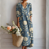 Opal | Naisten Kevyt Mekko Vintage Abstrakti Printti