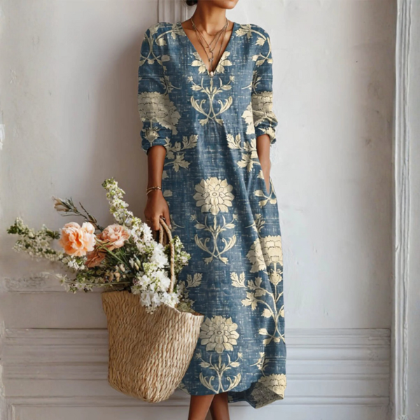 Opal | Naisten Kevyt Mekko Vintage Abstrakti Printti