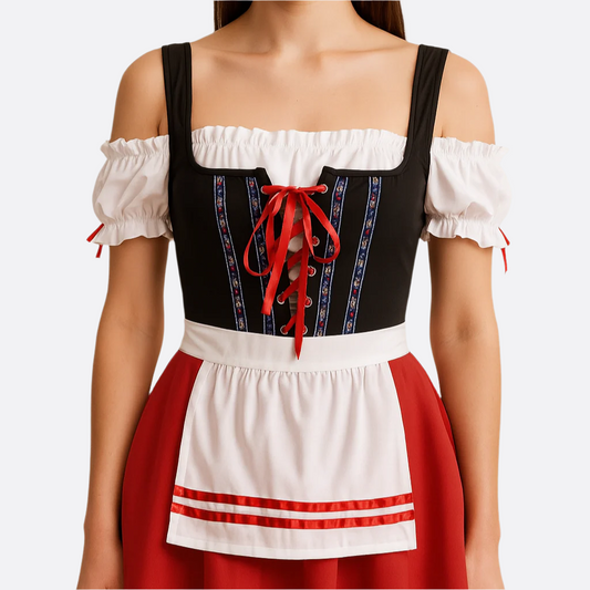 Damen Mini Dirndl Kleid - Leichtes Material - Oktoberfest Festkleid