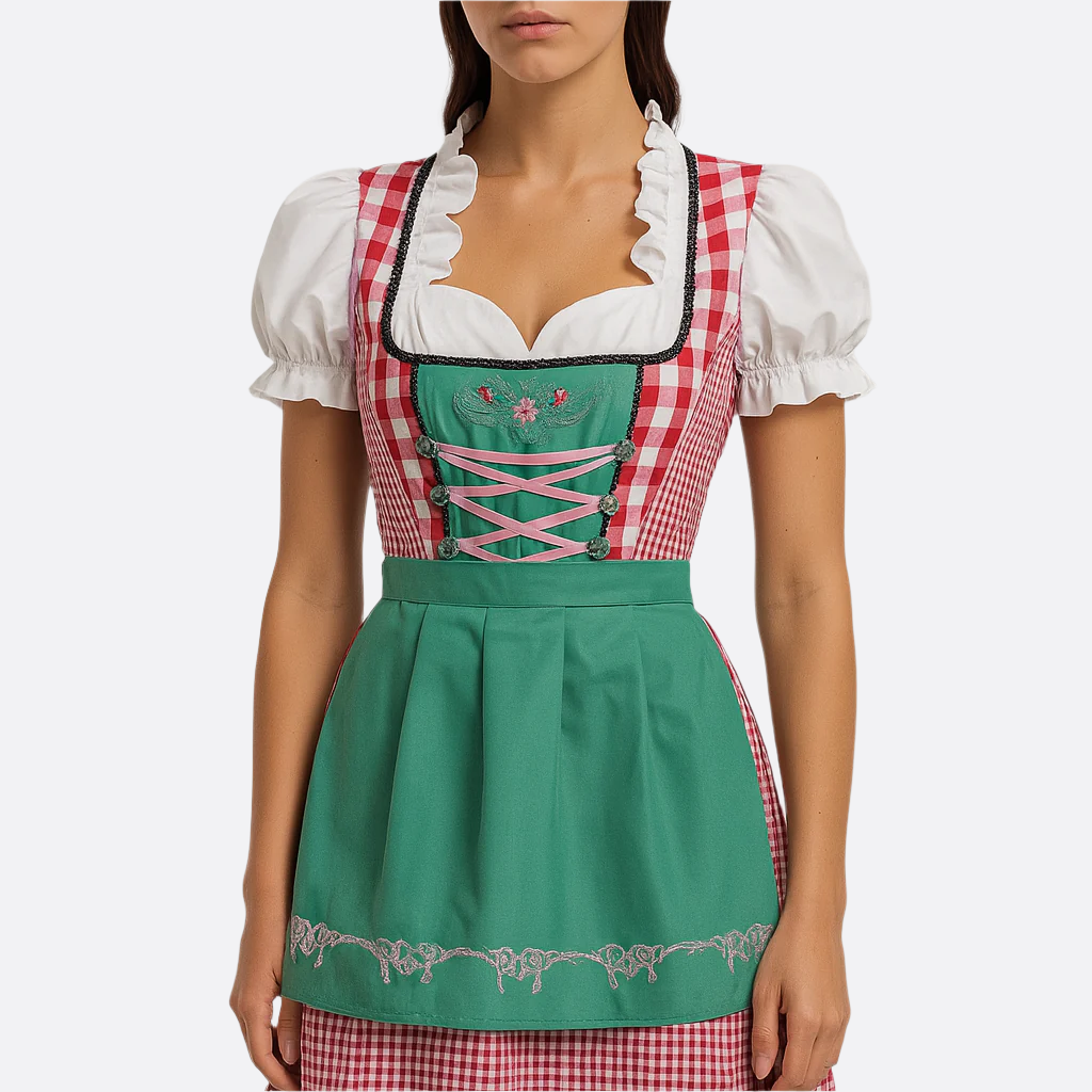Naisten Oktoberfest Dirndl Mekko - Pehmeä Materiaali - Klassinen Tyyli - Yksityiskohtainen Perinteinen Juhlapuku