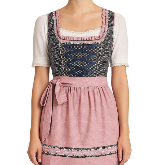 Damen Dirndl Kleid - Baumwolle - Oktoberfest Tracht - Festlich