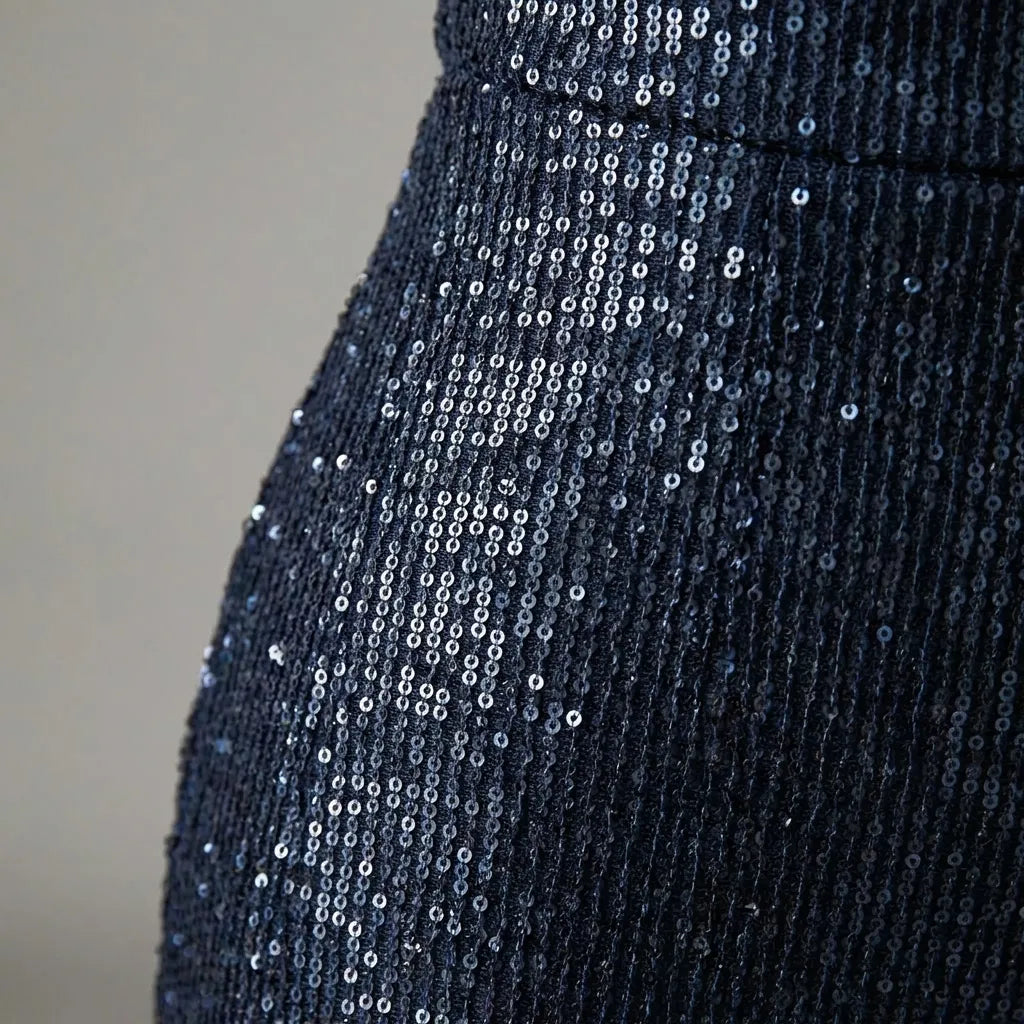 Naisten paljettimekko V-kaula bodycon mini pitkähihainen kimaltava juhlamekko