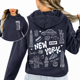 Hoodie | New York pattern, women’s casual hoodie | Comfort colors