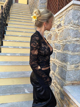 Phoebe - Ohut kukallinen pitsipaita - Pitkähihaiset - Naisten paita