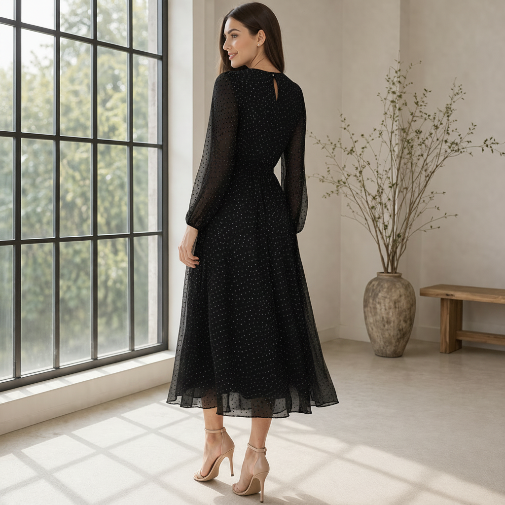 Midi-mekko | Naisten Polkkapiste | Elegantti Virtaava Tyyli