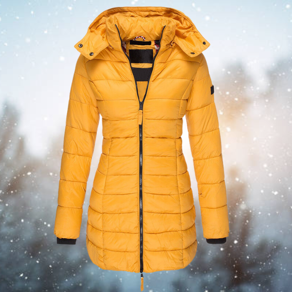 Dames Elisa - Lange Gewatteerde Jas - Warm & Stijlvol Comfort