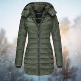 Dames Elisa - Lange Gewatteerde Jas - Warm & Stijlvol Comfort