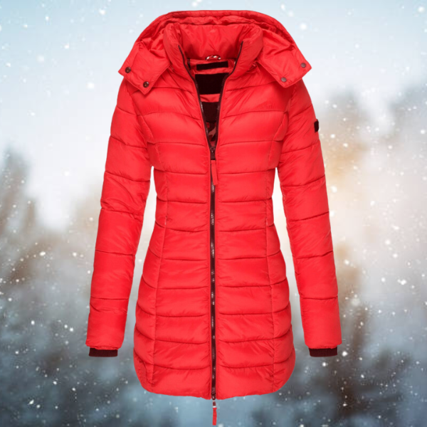 Dames Elisa - Lange Gewatteerde Jas - Warm & Stijlvol Comfort