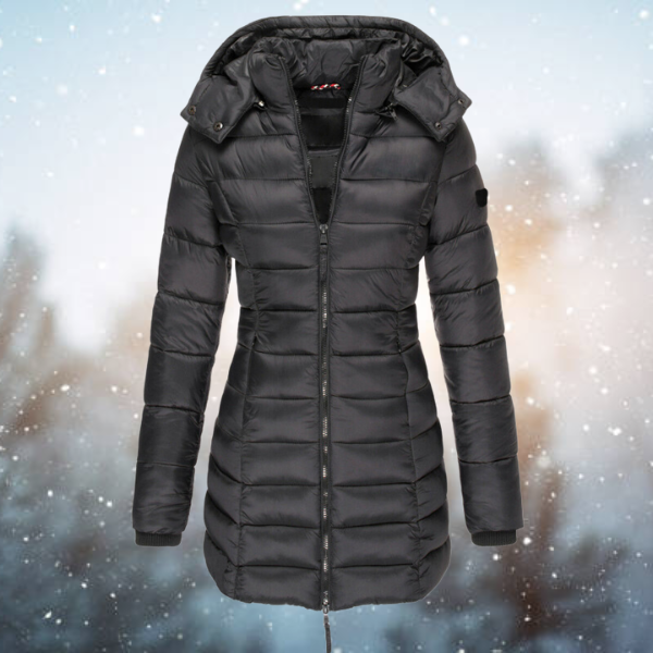 Dames Elisa - Lange Gewatteerde Jas - Warm & Stijlvol Comfort