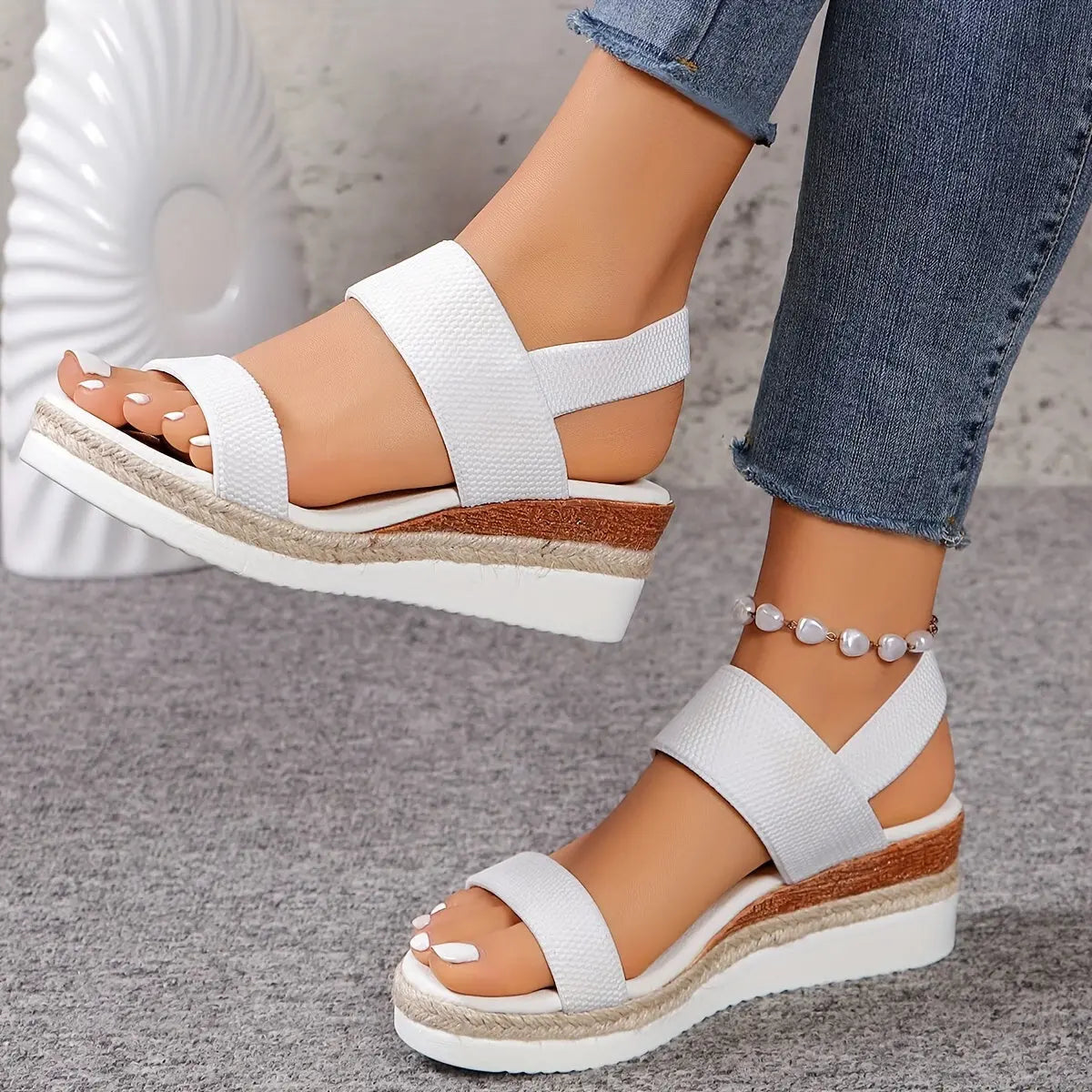 Naisten Kiilakorkoiset Sandaalit | Espadrille, Platformityyli | Elastinen Nauha