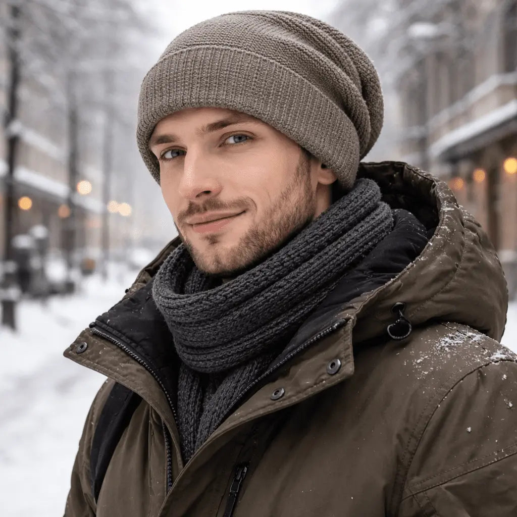 Talvipipo fleece-vuorella slouchy-malli unisex viisi väriä