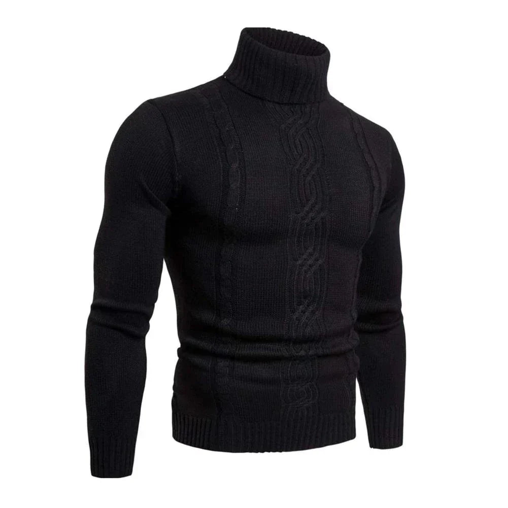Lucian - Hooggesloten Katoenen Trui - Slangpatroon - Comfort & Stijl