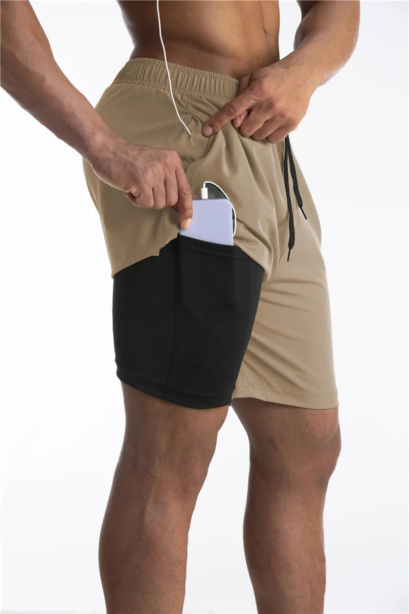 Titan - Juoksushortsit sisävuorella - Puhelintasku-Sportbroek man-EmiyoSuomi