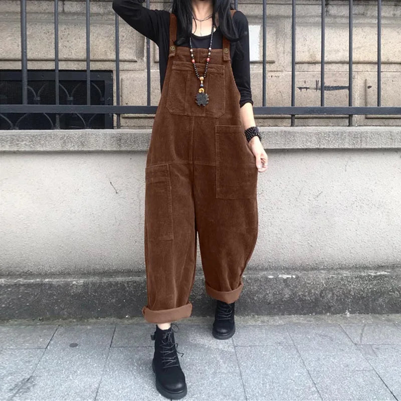 ZANZEA Vintage Haalarit - Syksyiset Oversize Housut-One-Pieces-EmiyoSuomi
