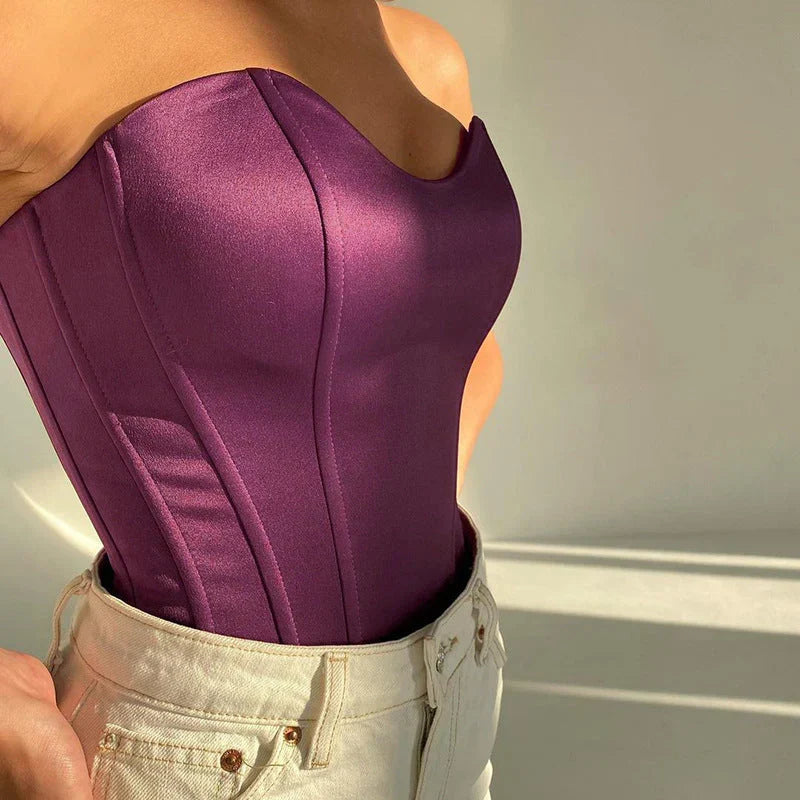 Ximena | Olkaotsakorset-toppi | Violetti, Musta