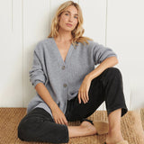 Naisten kaschmir cardigan oversized väljä istuvuus