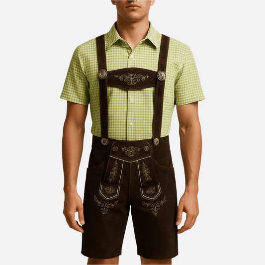 Herre Tracht - Broderet Dirndl - Holdbart Oktoberfest Stof - Traditionel Festdragt