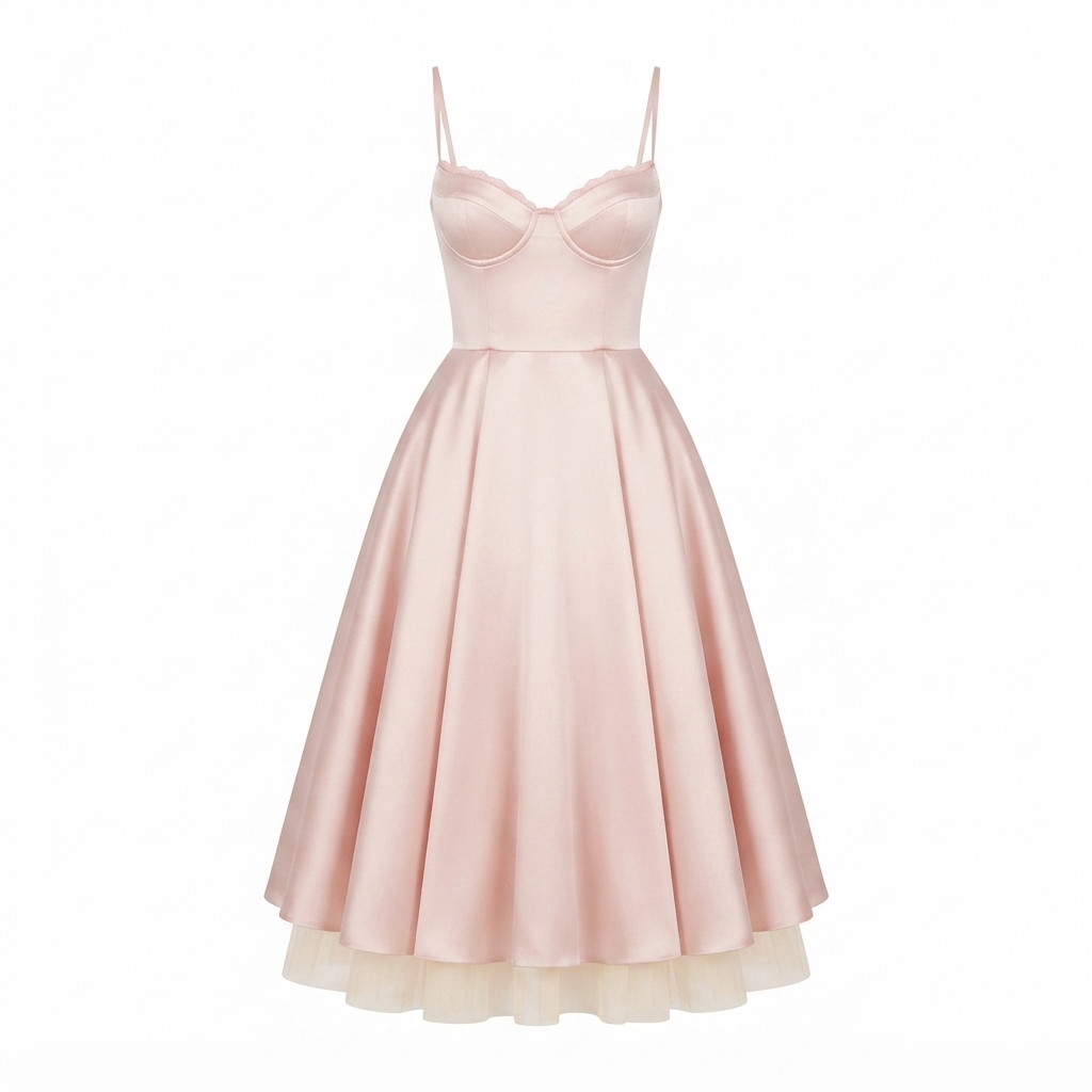 Midi-jurk cocktail lichtroze - elegant voor dames