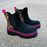 Naisten fuksia tekosuede nilkkurit 4 cm korolla