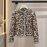 Women's Jacket | Leopard Print | Round Neckline, Stylish Design