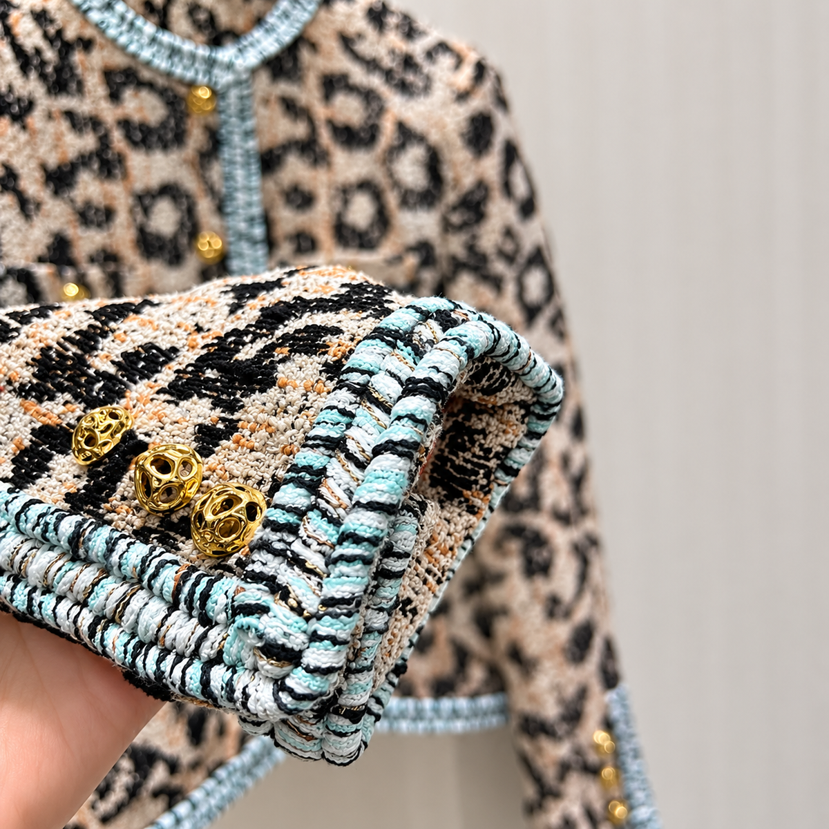 Women's Jacket | Leopard Print | Round Neckline, Stylish Design