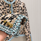 Women's Jacket | Leopard Print | Round Neckline, Stylish Design